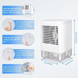 TAECCL Portable Air Conditioner Evaporative Air Cooler with Timer Humidifier Misting Fan Mini Air Conditioner Personal Cooler Desk Fan Battery Operated Rechargeable Cooling Fan for Room, Office