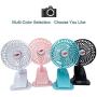 QUZOC Portable Hand Held Small Clip-On USB Fan for Stroller/Outdoor/Desk, Quiet and Strong 3-Speed Adjust Mini USB Powered Fans with Rechargeable Battery(black)