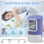 Portable Air Conditioner Fan, Evaporative Air Cooler, 3-in-1 Portable Air Cooler, 3 Speeds & 2/4H Timer Cooling Fan Portable for Home, Office, Bedroom, Travel(Purple)