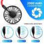 Portable Neck Fan Hand Free Personal Mini Fans USB neck hang fan, 360 Degree Free Rotation personal cooling fan handheld portable fans,Wearable neck fan Suitable for Traveling ,Sports, Office(Black)