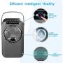 Nuaer Portable Air Cooler, Quiet Desktop Cooling Fan, Mini Evaporative Air Conditioner Fan with 2/4H Timer, 3 Speeds, 7 Colors LED Light for Room, Home, Office