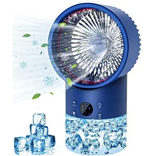 Tragbarer Luftkühler AC Mini – Tragbarer Luftkühler, Persönlicher Tragbarer Luftkühler mit Timer, 7 Farblicht, 3 Geschwindigkeiten, leise tragbarer AC, für Personal, Home, Office