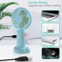 portable fan, handheld mini fan rechargeable, 3 adjustable speed portable mister for outdoors, Personal fan of exquisite fashion for travel, outdoor hiking (blue)