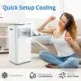 LUKO 3-in-1 Tragbarer Luftkühler, Luftentfeuchter, Ventilator, 8.000 BTU, AC Luftkühler für Räume bis 200 qm, für Schlafzimmer, Büro, Wohnzimmer, Garage, Weiß