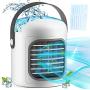 Portable Air Conditioner,3-in-1 Personal Air Cooler,Evaporative with Ice Packs,2500 mAh Battery