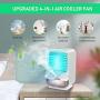 Covoi Portable Air Conditioner Fan- Personal Air Cooler Fan with 3 Wind Speeds Air Humidifier,4000 mAh Power Rechargeable Mini Air Conditioner Fan with Light for Room Home Office