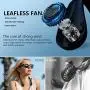 The Portable Neck Fan From Popular Earphone Design,The Leafless Neck Fan Perfect For Personal Fan, with Features,Like USB Mini Fan, Ultra-Quiet, Battery Powered Fan, Suitable For Outdoor Sports