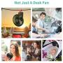 Portable Fan, 10000 mAh Desk Fan 3 Speeds Handheld USB Mini Fan KOXXBASS Rechargeable Low Noise Personal Fan with Hook LED Lantern for Sport Office Home Outdoor Camping Travel
