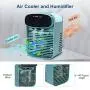 Climatiseur Portable, Mini Ventilateur de Bureau Rafraîchissant Vapeur, Ventilateur USB Petit pour Bureau, Chambre, Salon, Ventilateur de Table Silencieux, Petit Rafraîchisseur d'Air Personnel avec Réservoir d'Eau de 400mL et 3 Vitesse - Vert