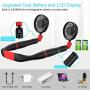 YND Portable Neck Fan Removable Neckband Fan 4000mAh Hand Free Mini Personal Fan with Dual Wind Head LCD Display USB Handheld Fan with 3 Level Air Flow for Outdoor Travel Sport(Black Red)