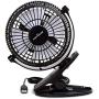 KEYNICE USB Desk Fan, 4 Inch Table Fans, Mini Clip on Fan, Portable Cooling Fan with 2 Speed, USB Powered Stroller Fan, 360° Rotate USB Fan, Personal Quiet Electric Fan for Home Office Camping- Black