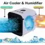 Personal Evaporative mini Cooler Portable mini Conditioner 3in1,with 3 Speeds and 7 Colors LED Night Light for Office Household Outdoor