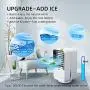 Climatiseur Portable, AUZKIN Refroidisseur d'Air Evaporatif avec Ventilateur de Bureau, Brosseau d'Humidité avec 3 Vitesse et Ajustement de Brume pour Pièce, Bureau, Chambre à Coucher Climatiseur Portable, AUZKIN Refroidisseur d'Air Evaporatif avec Ventilateur de Bureau, Brosseau d'Humidité avec 3 Vitesse et Ajustement de Brume pour Pièce, Bureau, Chambre à Coucher