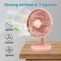 Desk Fan, Small USB Fan, Mini Personal Fan, Portable Table Fan, Adjustable Fan Speeds, Powerful Airflow, Rechargeable, Easy to Store, Low Noise for Office Travel Camping Home