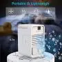 SENNILOX Tragbarer Luftkühler, Persönlicher Luftstromlüfter, Mini Evaporative Luftbefeuchter mit 120° Schwenkköpfe und Temperaturobseration für Zuhause, Büro und Schlafzimmer