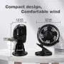 Vent Clip USB 5V, Petit Ventilateur de Bureau Portable, pour Bureau, Extérieur, Voiture, Pousse Bébé (Noir)