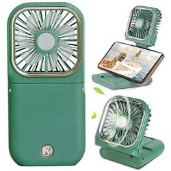 Mini Fan Power Bank Mobile phone power bank Small Fan USB Portable Charger Fan Power Bank Mini Handheld Fan Desk Fan, Small Personal Fan with 3 Speeds Neck Fan Rechargeable Fan Green