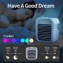 Portable Air Conditioner, Yiomar Fast Cooling Air Fan Humidifiers, Evaporative Air Cooler Fan with 3 Speeds, 7 Colors LED Light, Low db, Mini Personal Air Purifier Cooler Fan for Bedroom, Home, Office