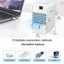 Air Conditioner Fan,NASUM Personal Air Cooler and Humidifier, 5 in 1 Mini Portable Evaporative Humidifier Air Freshener with 3 speeds& Colorful LED Light for Bedroom,Office,School,and Basement