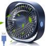 SmartDevil Small Personal USB Desk Fan,3 Speeds Portable Desktop Table Cooling Fan Powered by USB,Strong Wind,Quiet Operation,for Home Office Car Outdoor Travel (Navy Blue)