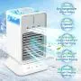 YiimDaifun Tragbarer Luftkühler, 2000mAh Wiederaufladbarer Zerstäuber-Ventilator (Einstellbare 2-4H), 90° Oscillation Kühlbreeze Luftkühler, Persönlicher Raumkühler für Räume, Büros, Zelte, Innenräume