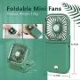 Mini Fan Power Bank Mobile phone power bank Small Fan USB Portable Charger Fan Power Bank Mini Handheld Fan Desk Fan, Small Personal Fan with 3 Speeds Neck Fan Rechargeable Fan Green