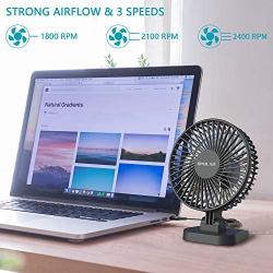 OPOLAR New Mini USB Powered Desk Fan with 3 Speeds, Strong Airflow but Whisper Quiet, 40° Adjustment, Portable Personal Fan for Desktop Office Table, Small but Mighty-White