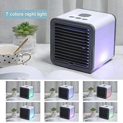 UNIKTREND Portable ac Personal Mini Air cooler and airconditioner Compact USB powered Small Air Conditioner for Desktop, Camping, Home Office, Small Room, Dog House - No Vent Personal USB AC, Portable Cooling Fan Chilly Breeze for Kids or Adults Home, Sch