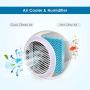 Portable Air Conditioner, Rechargeable Evaporative Air Conditioner with Low Noise 3 Speeds 6 Colors LED Light, Multifunctional Air Cooler with Handle for Home, Office and Room