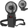 YND Handheld Fan Mini Fan 4000mAh Portable Fan with LCD Display USB Personal Fan with Lanyard Battery Operated Fan 4 Speeds Adjustable Foldable Desk Fan for Office Home Outdoor Travel Camping