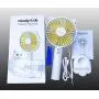 Mini Handheld-Ventilator, Leiser Tragbarer Handventilator mit 3 Geschwindigkeiten, Kleiner Schreibtischventilator mit USB-Aufladung, Multifunktionale USB-Ventilator mit Nachtlicht, Tischventilator mit Basis zum Platzieren des Telefons, für Outdoor, Reisen