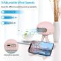 TAECCL Stroller Fan Portable Bladeless Fan Mini Handheld Fan with Flexible Tripod Clip on Stroller Fan 3 Speeds Rechargeable Battery Operated Fan for Stroller ,Car Seat,Crib,Bike and Desktop (Pink)