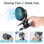 Clip on Fan, OCDAY Mini Portable Fan, Small Desk Fan Stroller Fan with 3 Speeds 360°Rotation, USB/ Battery Operated Fan, Rechargeable Bed Fan, Quiet Personal Fan for Gym Office Kitchen Car Camping