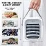Climatiseur Portable | LISOPO Refroidisseur Evaporatif Rechargeable avec Humidificateur d'Air et Fonction de Filtration & Lumière Nocturne 7 Couleurs | Mini Climatiseur de Bureau Personnel pour Chambre Bureau Maison