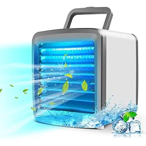 Climatiseur Portable Personnalisé, Ventilateur Miniature Évaporatif Silencieux pour Bureau, USB Rechargeable, Petit Ventilateur de Bureau, Lumière LED 7 Couleurs, Rafraîchisseur pour Maison Chambre, Humidificateur Climatiseur Portable Personnalisé, Ventilateur Miniature Évaporatif Silencieux pour Bureau, USB Rechargeable, Petit Ventilateur de Bureau, Lumière LED 7 Couleurs, Rafraîchisseur pour Maison Chambre, Humidificateur