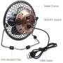 HQDeal Mini USB Desktop Fan Flexible 360° Rotation Cooling Desk Fan with USB Metal Shell Silent 4 Inch for Home Office Laptops PC Computer Bronze