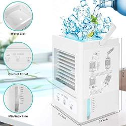 Evaporative Air Cooler 5000mAh Battery Operated Personal Portable Air Conditioner Fan & Humidifier for Room Office Table Outdoor, 700ML Water Tank 120°Auto Oscillation