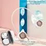 Tragbarer Nackenfön Hioasis, Tragbarer Mini-Fön mit 3 Geschwindigkeiten, Akkubetriebener, wiederaufladbarer Fön & Handschfree 360° Leichter Fön für Büro, Sport und Reisen (Weiß)