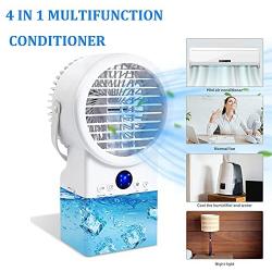 Kentaly Portable Air Conditioner Fan, 4 in 1 Personal Air Conditioner Cooler with Timing, 3 Speeds Mini Air Conditioner Portable, Quiet Desk Air Conditioner Fan Portable AC Unit with 7 Colors Light