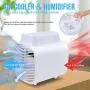 Tragbarer Outdoor Luftkühler Ventilator, Evaporativer Luftkühler Ventilator, Super Leiser Eisventilator mit LED-Licht, 3 Geschwindigkeiten, Doppel-Eisbox für Zuhause, Büro, Studentenwohnheim, Campingzelt