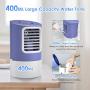 Portable Air Conditioner Fan, Evaporative Air Cooler, 3-in-1 Portable Air Cooler, 3 Speeds & 2/4H Timer Cooling Fan Portable for Home, Office, Bedroom, Travel(Purple)