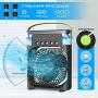 Portable Air Conditioner Fan, Personal Mini Small Evaporative Air Cooler Desktop Cool Mist Humidifier with 7 Colors LED Light, 1/2/3 H Timer, 3 Speeds & 3 Spray Modes for Room Office Home Travel
