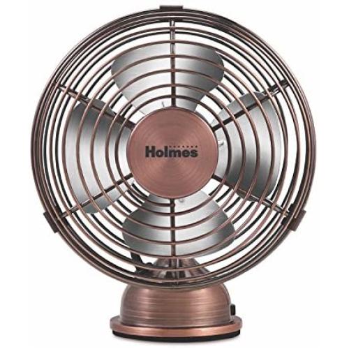 HOLMES Heritage 4-Inch Mini USB Desk Fan, Brushed Copper