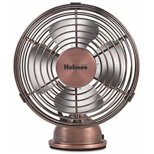 HOLMES Heritage Mini USB Schreibtischventilator, Messing (geprägt)