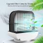 Portable Air Conditioner, Evaporative Personal Air Cooler Desk Fan, Rechargeable Mini AC with 3 Speeds, LED Light, Small Humidifier Fan for Home Office Bedroom Travel