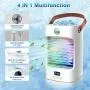 Speclux Portable Air Conditioner Fan, Personal Air Cooler, Rechargeable Mini Evaporative Cooler Desk Fan with Handle, Camping AC Unit, Air Humidifier with USB Charging for Home/Office/Outdoor (White)