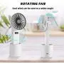 DEKOPRO Handheld Fan Portable Personal Fan Mini Hand Held Fan with USB Rechargeable Battery, Personal Desk Table Fan with Base, Chargeable Fan Oscillating Fan 5 Modes for Home Office Travel Outdoor