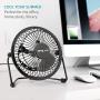 OPOLAR F401 Mini USB Table Desk Personal Fan (Metal Design, Quiet Operation 3.9 USB Cable, High Compatibility), Black