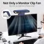 Palafel Tragbarer Mini-Schreibtischventilator, Touch-Bedienung, Leiser Kühl- und Luftzirkulationsventilator für Monitor, Clip-on-Ventilator für Büro, 2400mAh wiederaufladbarer USB-betriebener Mini-Ventilator für Zuhause & Outdoor