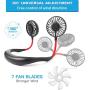 Tikduck Neck Portable Sports Fans Hand Free Mini USB Rechargeable Desk Fan Headphone Design Wearable Small Personal Table Travel Office Room Household Cooling Folding Electric Airflow (Black)